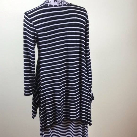 Max Studio Women’s Long Sleeve Shirt Navy White ALSU00213 - Picture 4 of 6